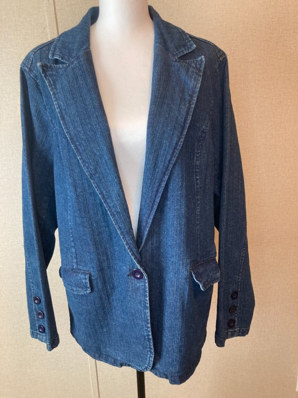Denim 24/7 Distressed Denim Jacket – Size 18W
